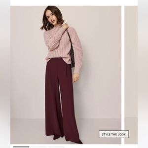Ann Taylor Rich Brown Wide Leg Pants